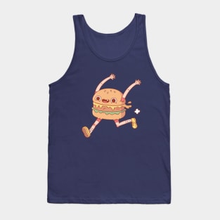 Funny Running Happy Burger Tank Top